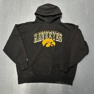 Vintage University of Iowa Hawkeyes black stitched college hoodie